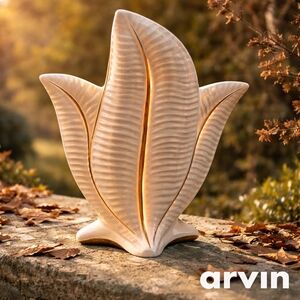 Beige Leaf Ceramic Art Piece